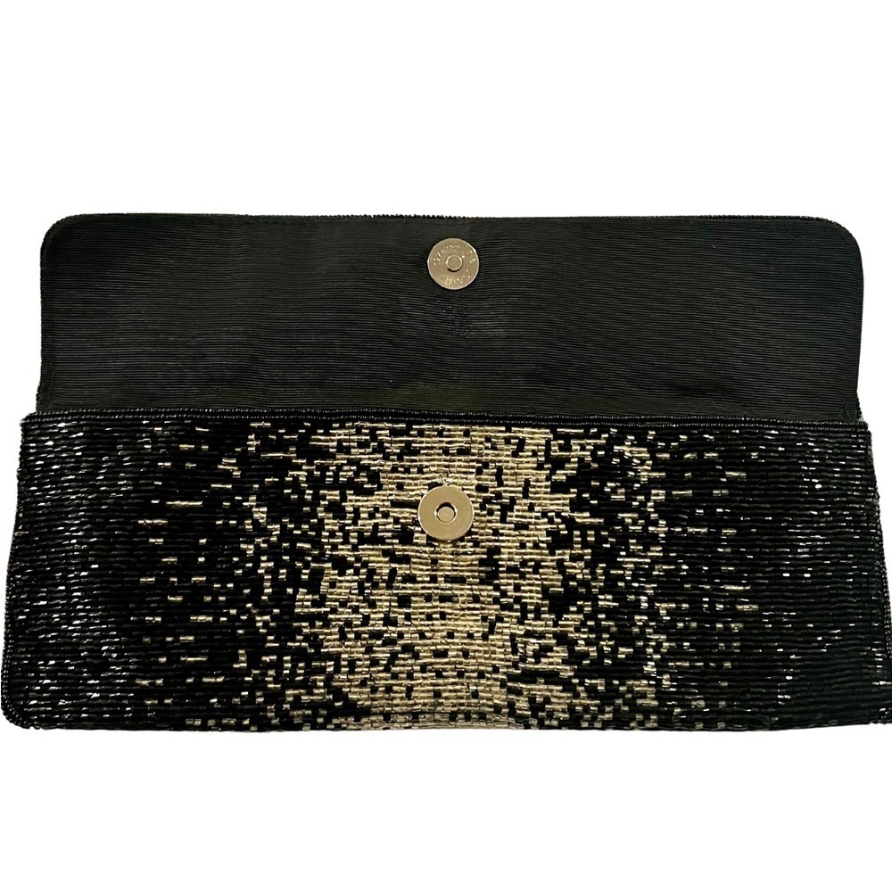 BCBG MAXAZRIA Vintage Fold Over Clutch Embroidered and hand-sequined - Picture 2 of 5